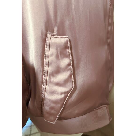 Satin Bomber Jacket (Dusty Pink) Size 10 / Medium - Picture 7 of 8